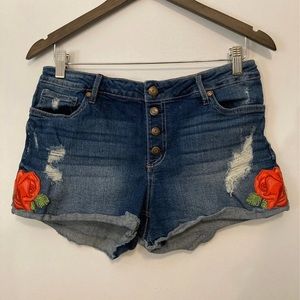 Floral Embroidered Shorts